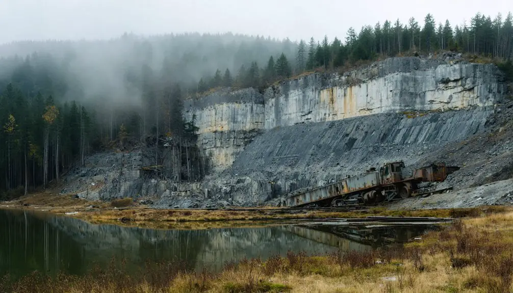 abandoned michigan limestone quarry