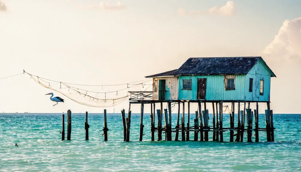 abandoned coastal structures remain
