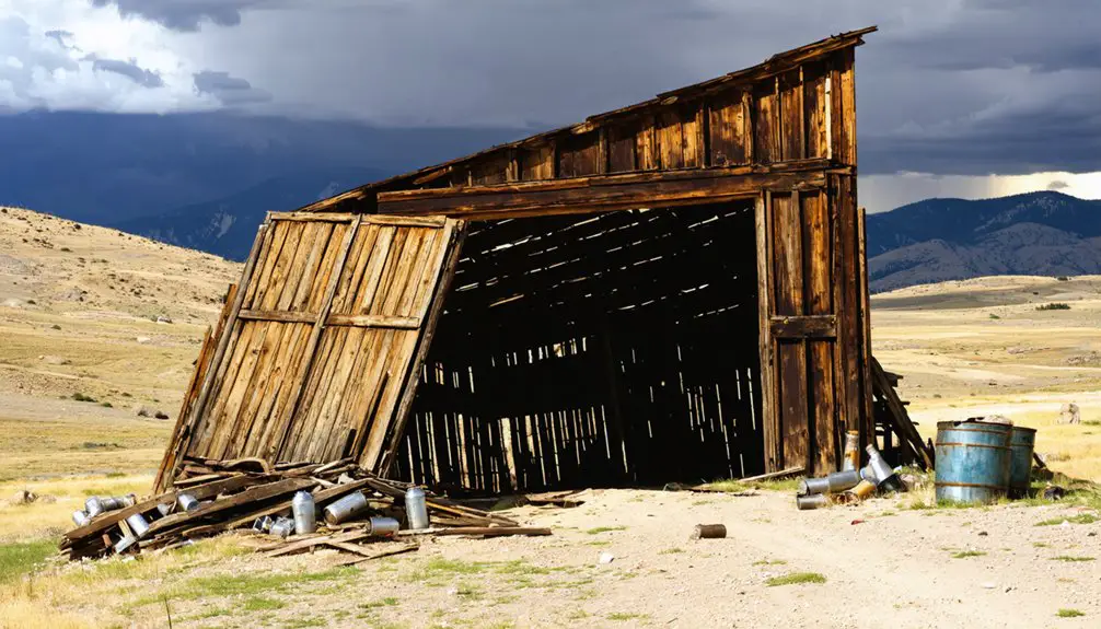 abandoned mining settlement remains