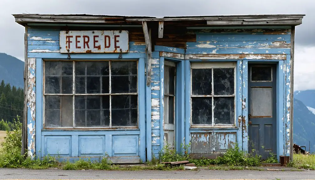 abandoned mining settlement remains