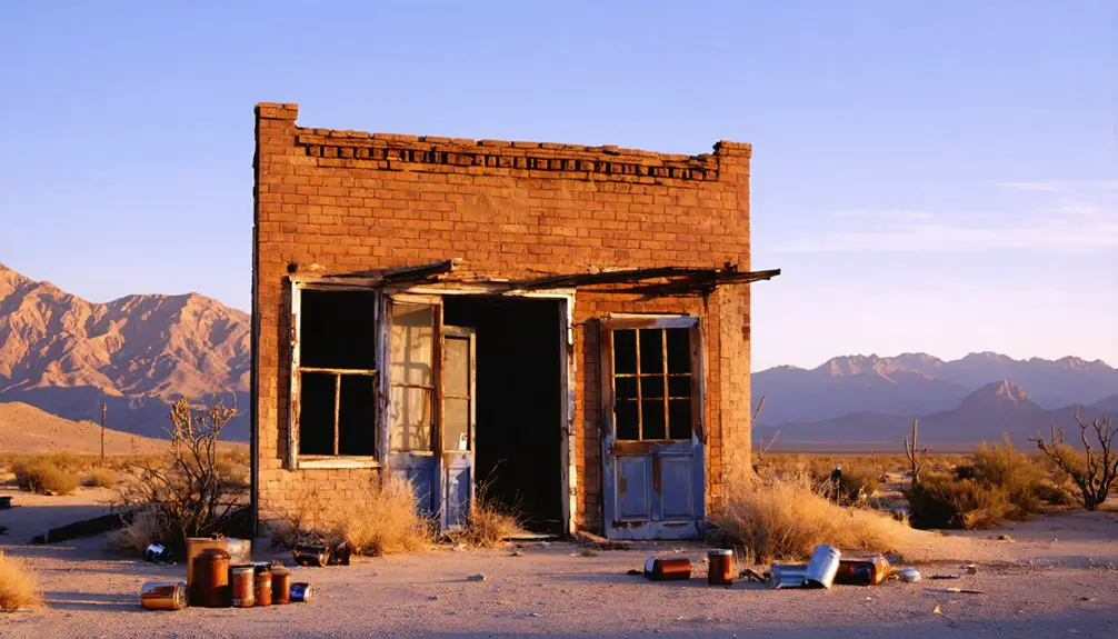abandoned mining settlement remains
