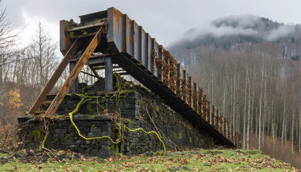 abandoned structures amidst nature