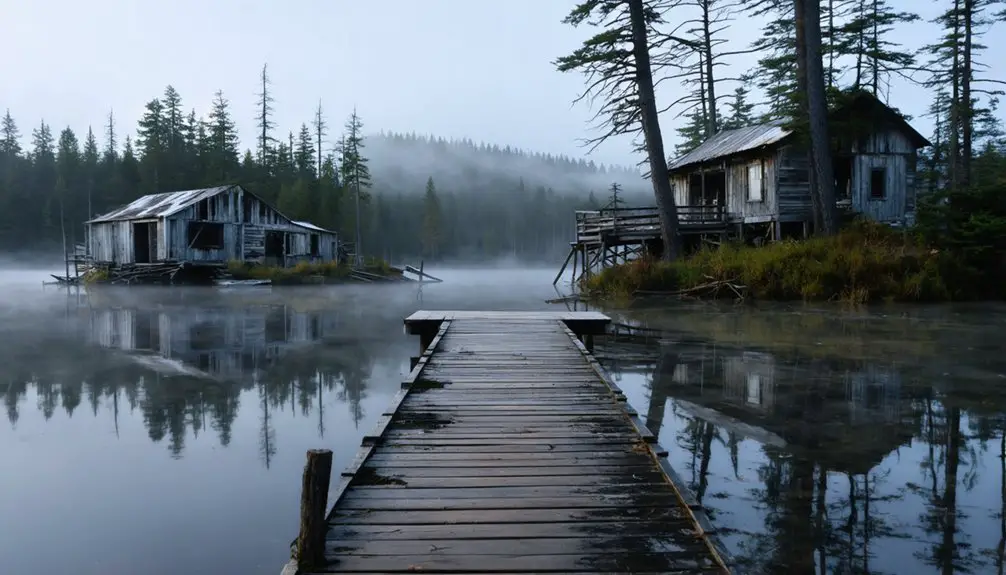 abandoned village by water