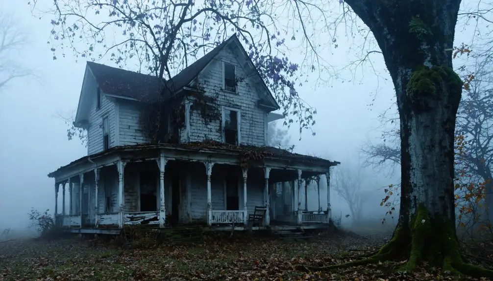 haunted house with shadows