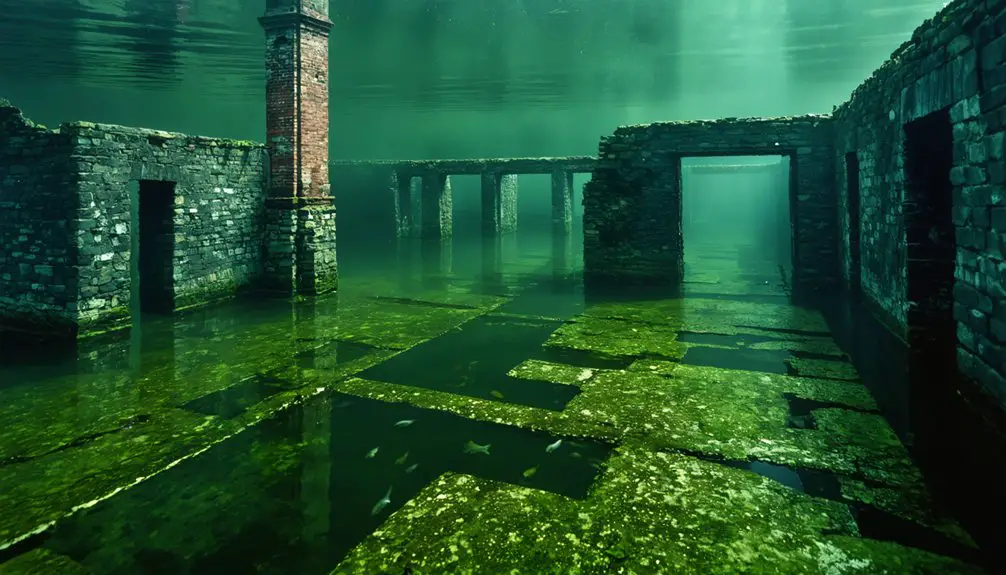 submerged village remnants revealed