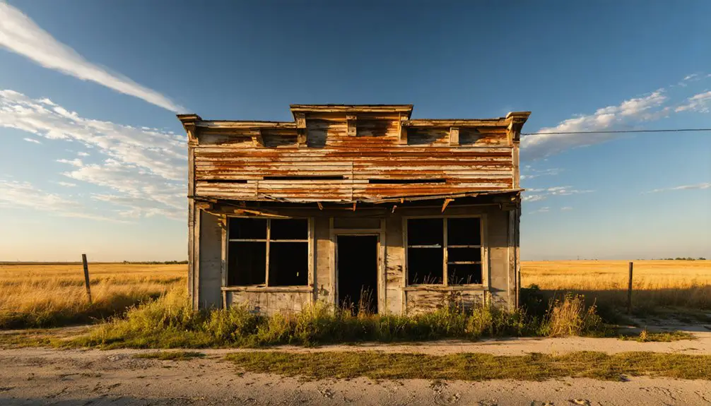 weathered storefronts fading prosperity