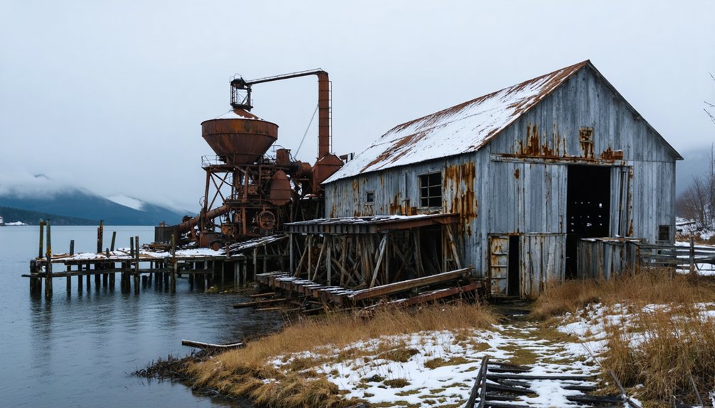 abandoned arctic mining settlement
