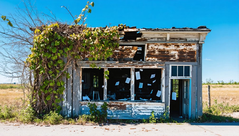 abandoned ghost town remains