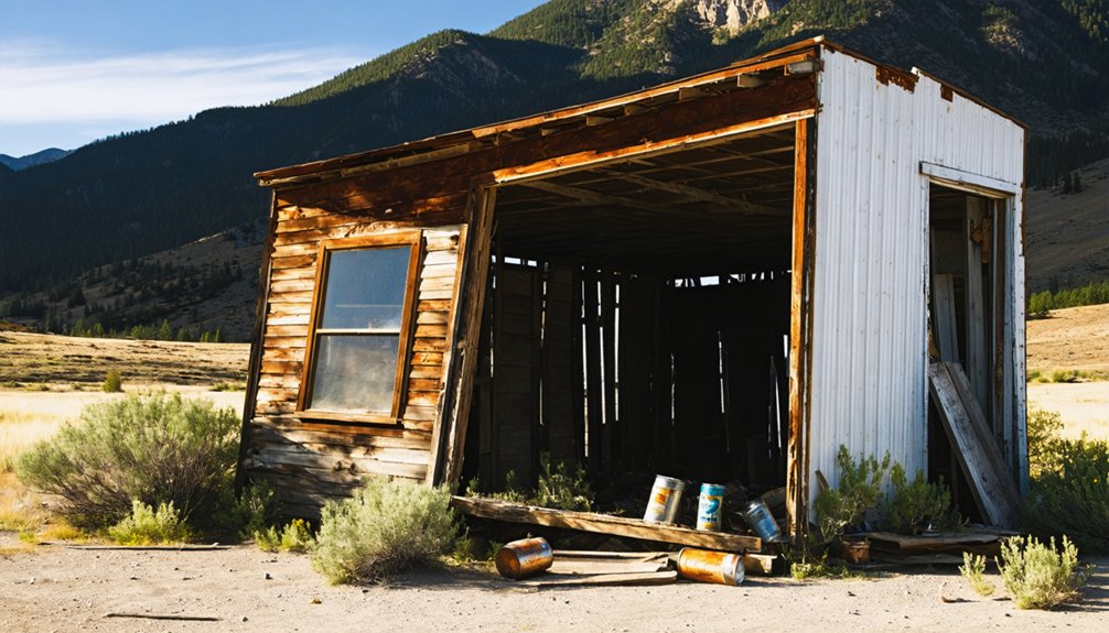 abandoned mining settlement remains