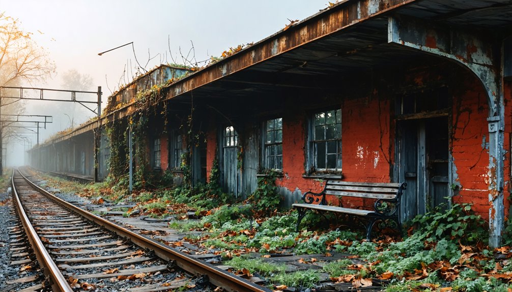 abandoned train station ruins