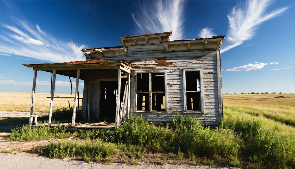ghost town in ruins