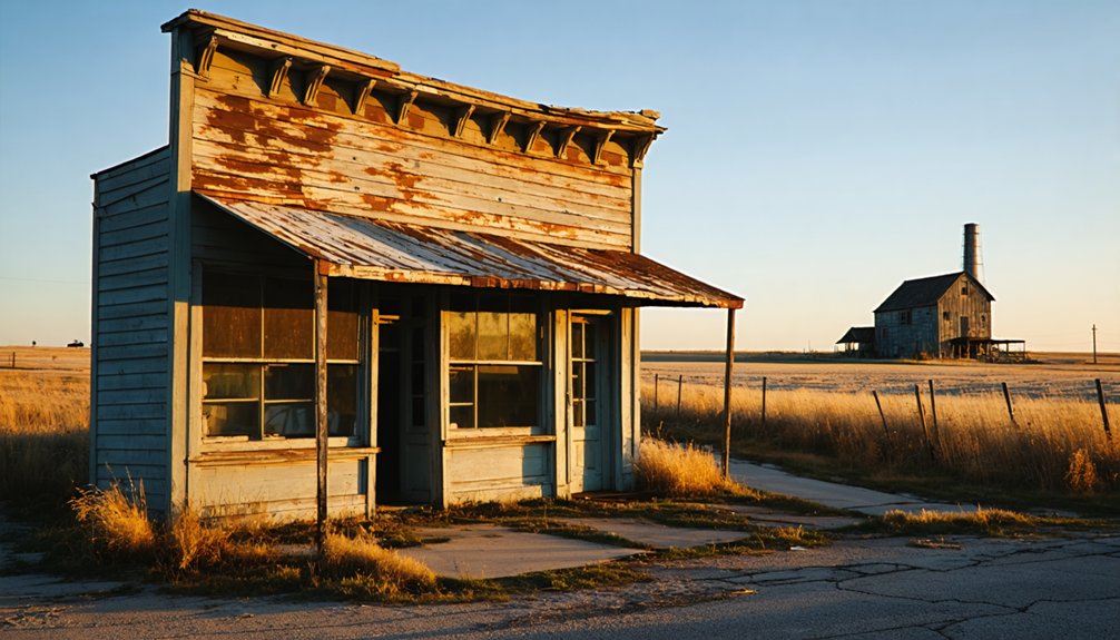 ghost town remnants visible
