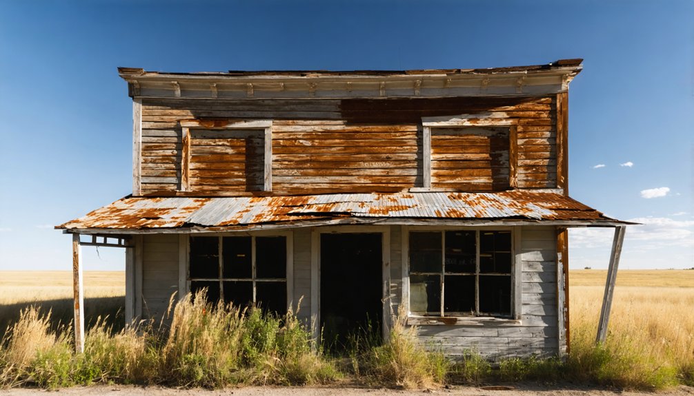 ghostly architectural remnants remain