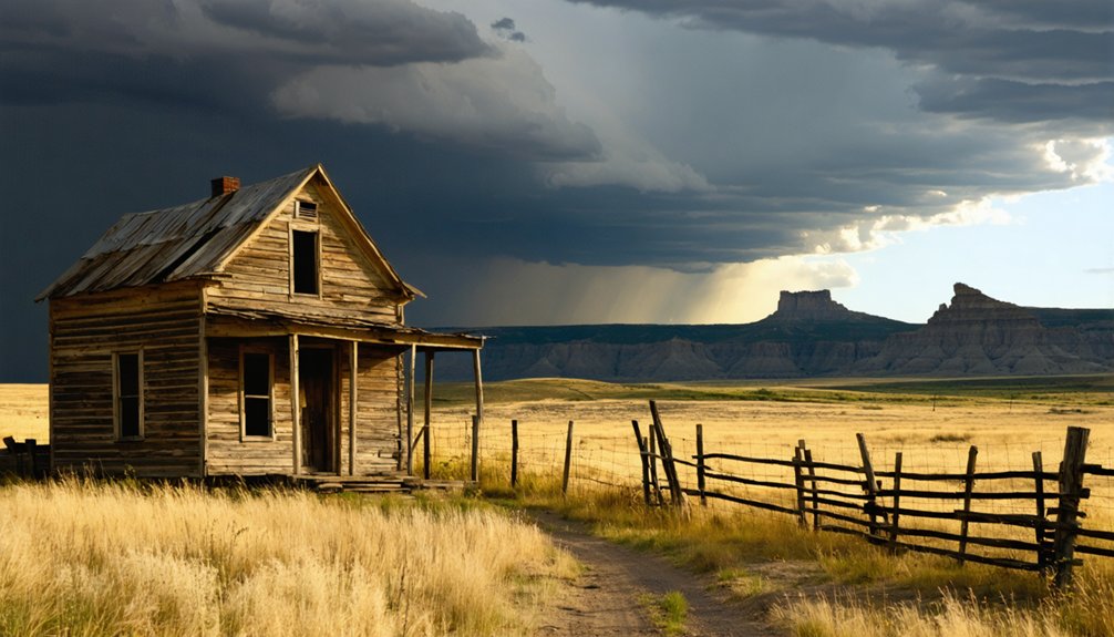remote grassland ghost town