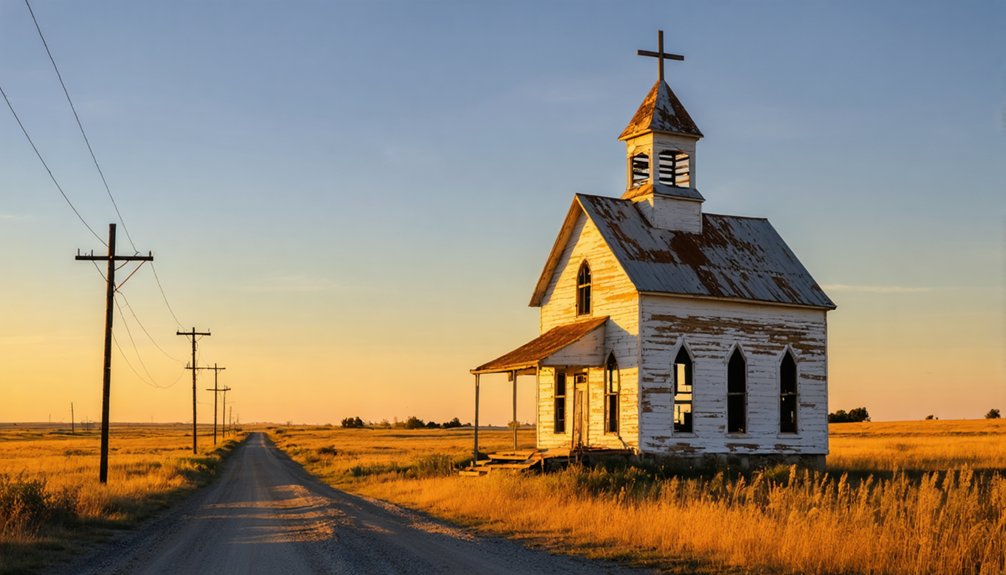 weathered prairie town structures