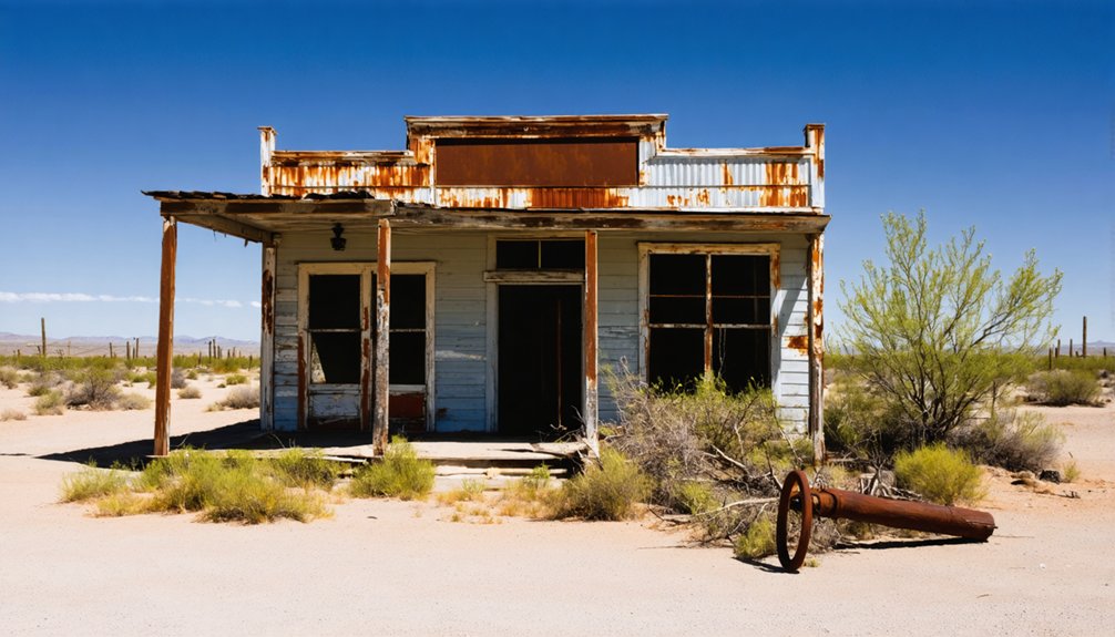 abandoned desert town remains