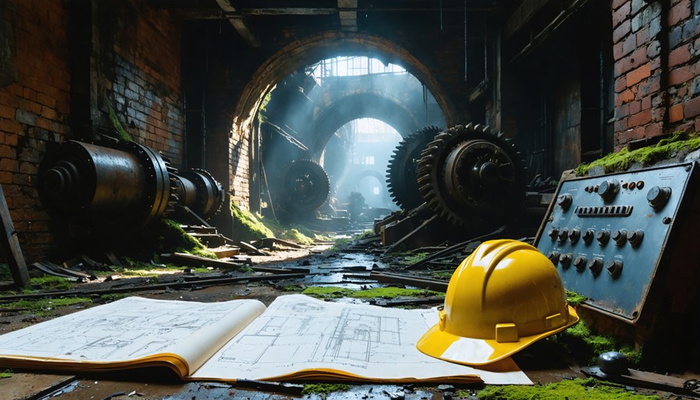 abandoned industrial landscapes remain