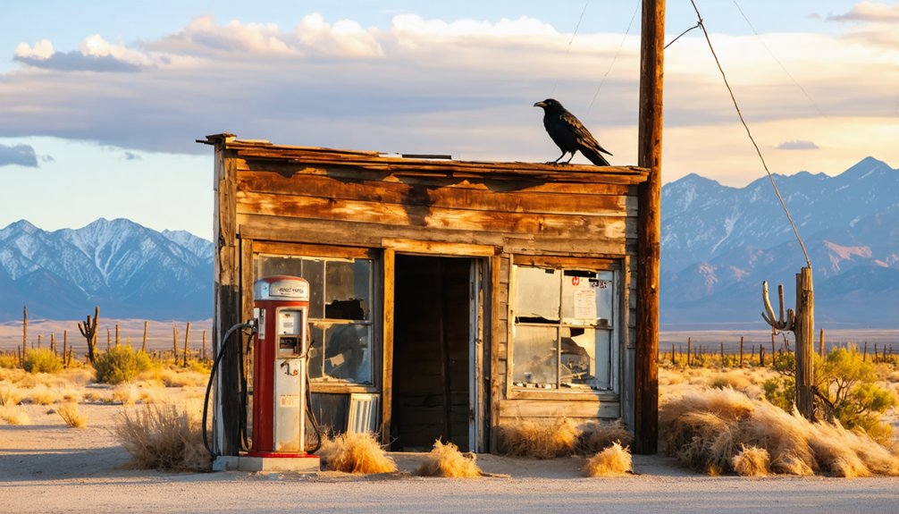 abandoned mining settlement remains