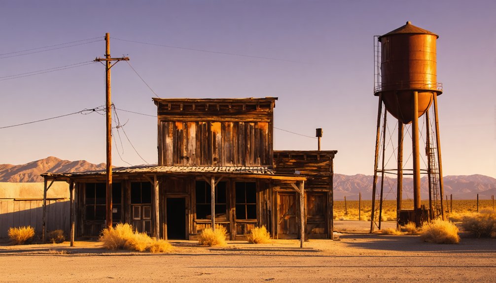 abandoned town at dusk