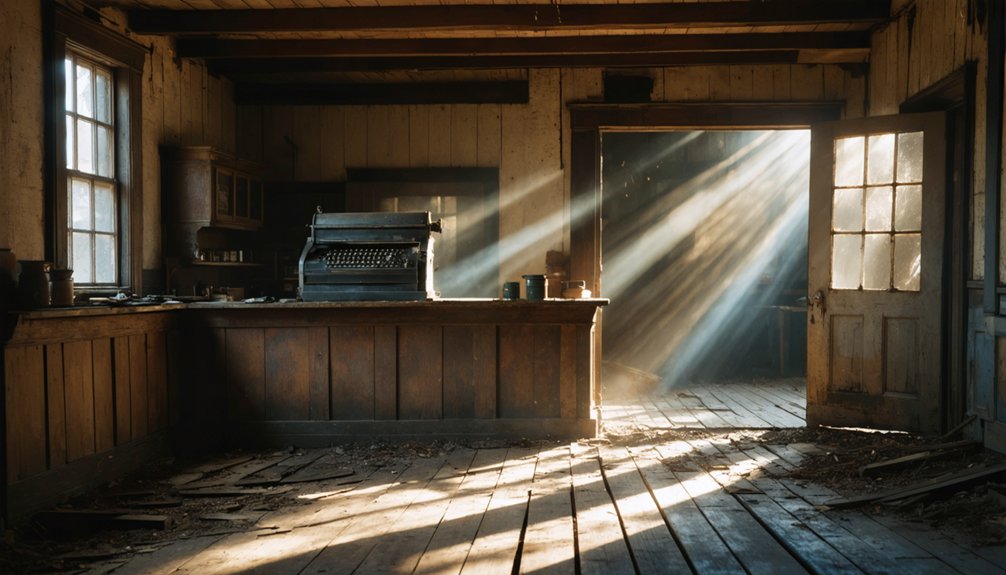 decayed mining town remnants