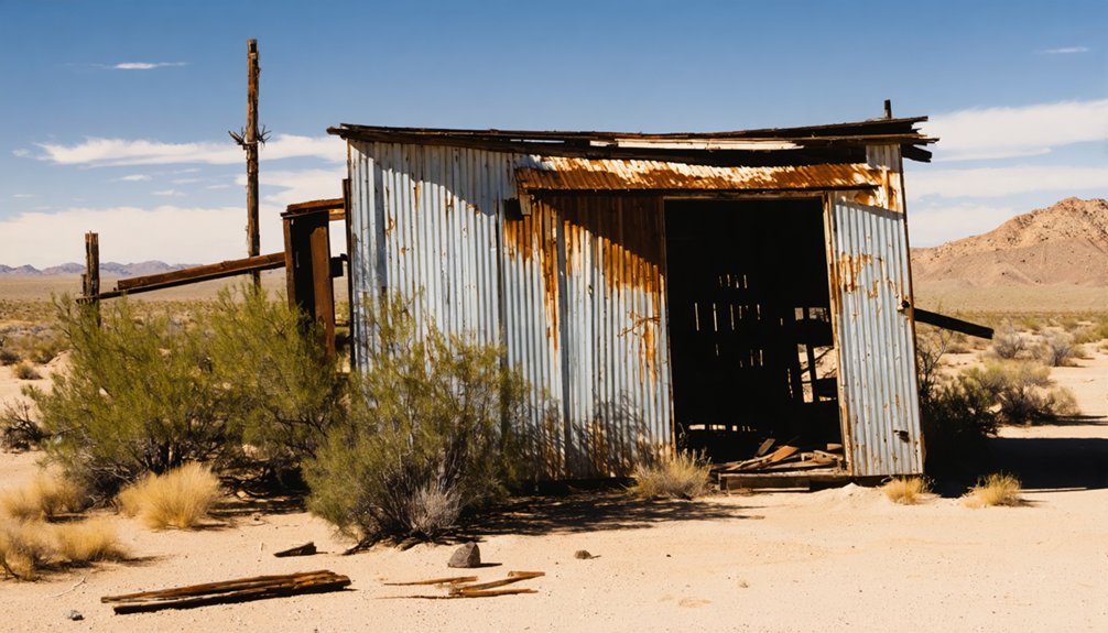 decaying mining settlement remnants