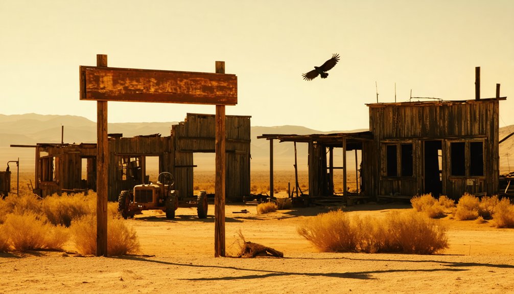 deserted mining town remnants