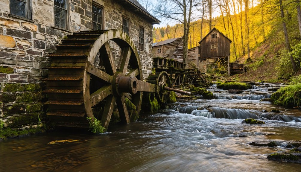 flooded mill town remnants
