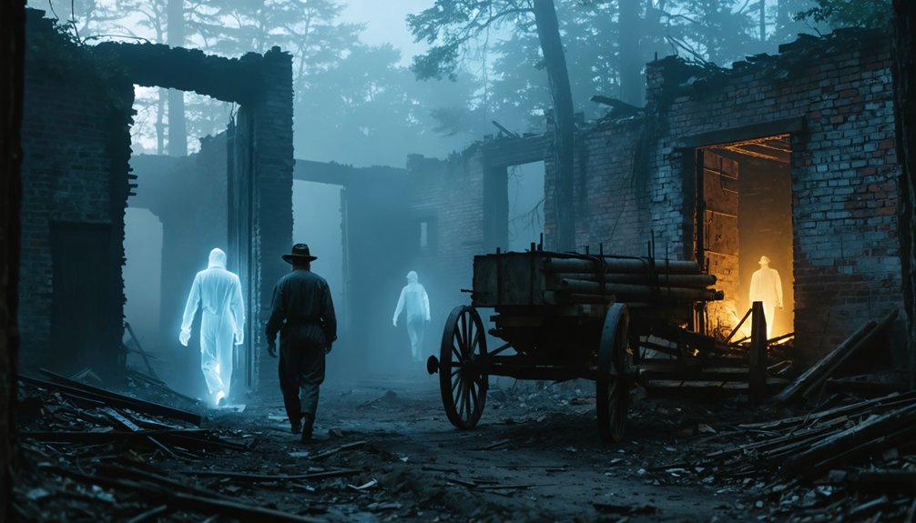 ghostly workers haunt ruins