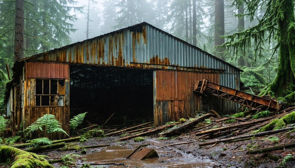 nature reclaiming industrial sites