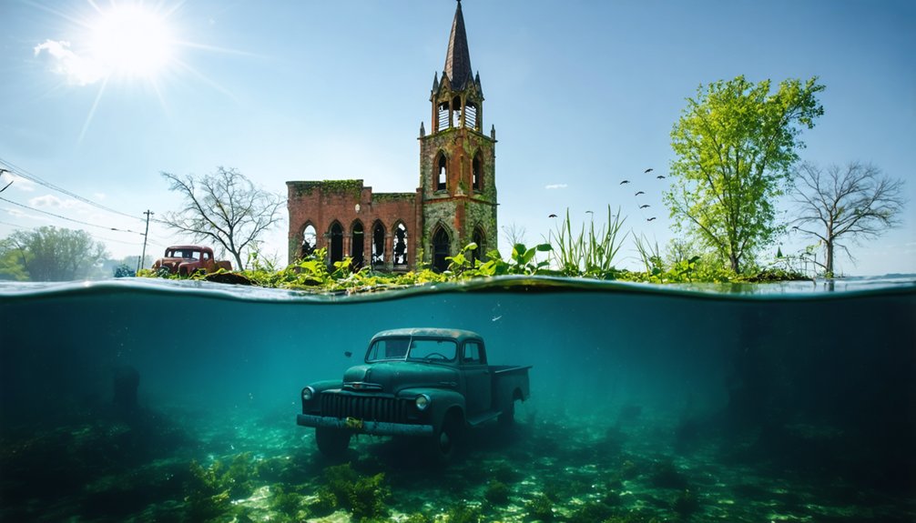 submerged towns beneath reservoirs