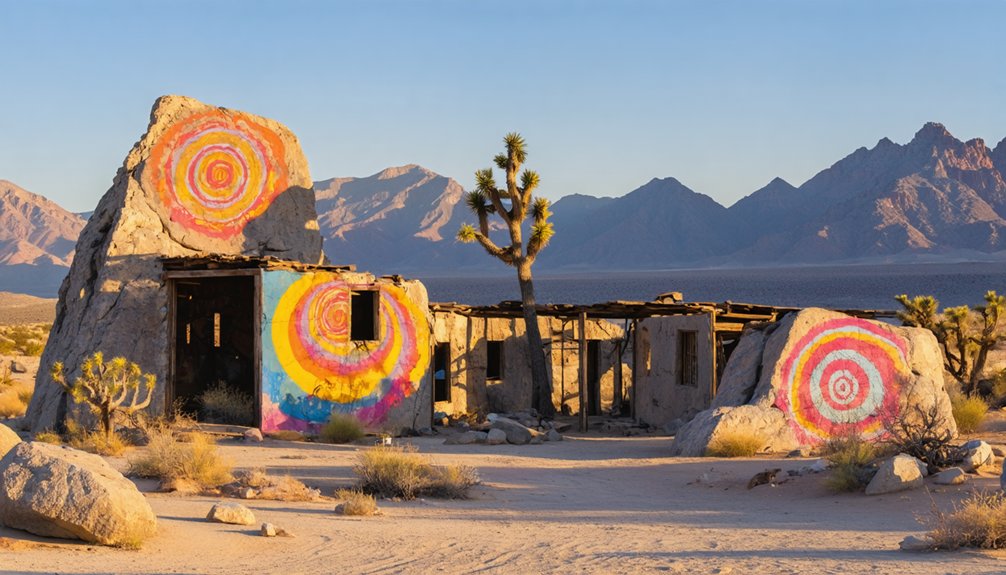 vibrant murals in desert