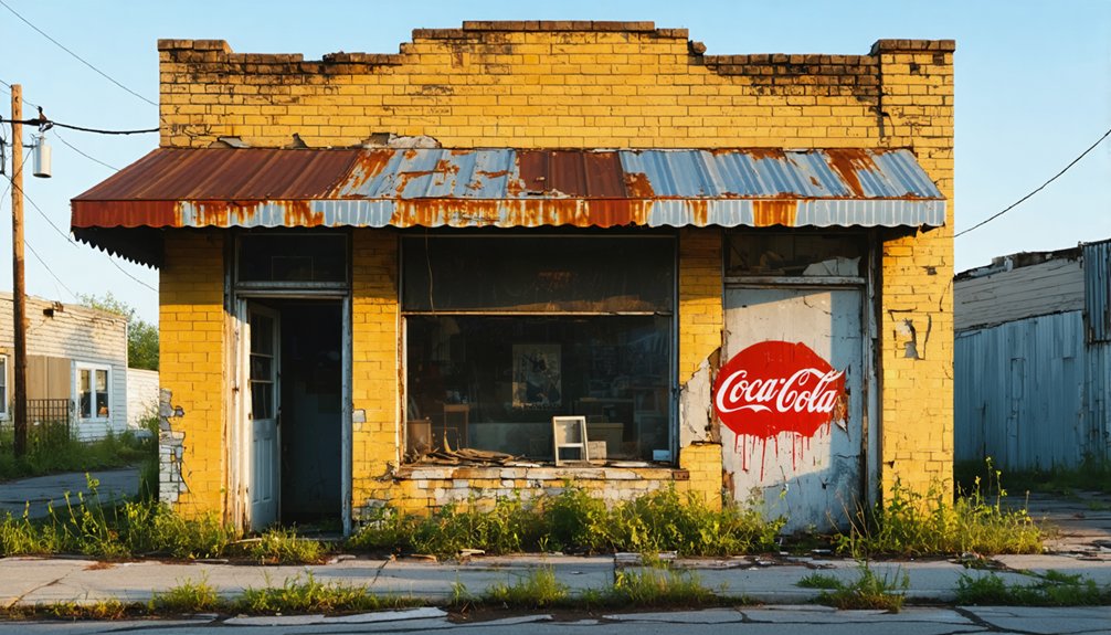 abandoned tobacco trade storefronts