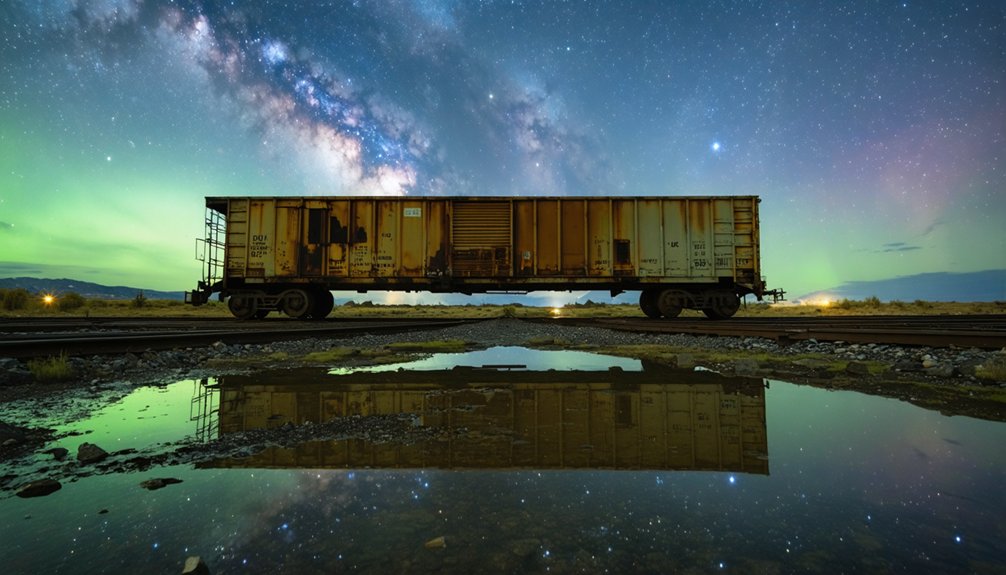 astrophotography at railroad ruins