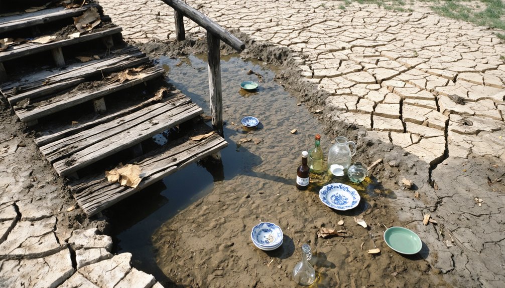 drought exposes submerged ghost towns