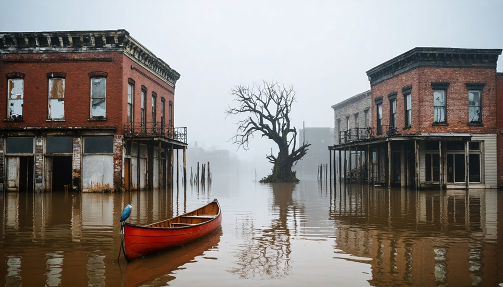 flooded towns along rivers