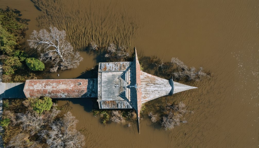 forgotten submerged riverbank towns
