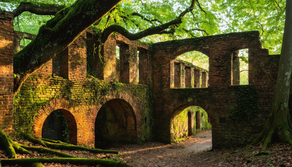 haunting industrial village ruins