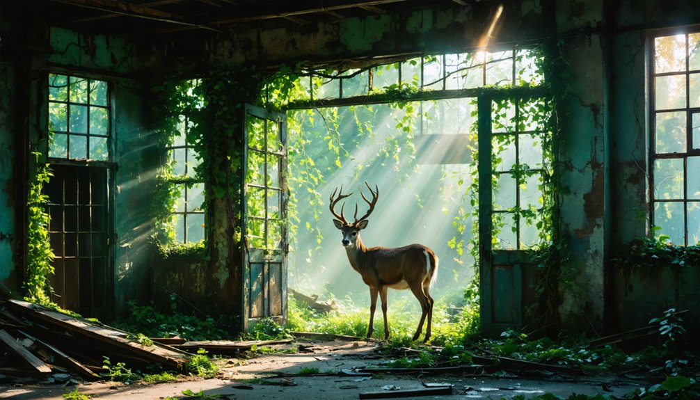 nature reclaiming abandoned spaces