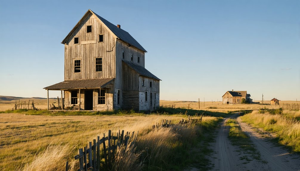 abandoned prairie town ruins