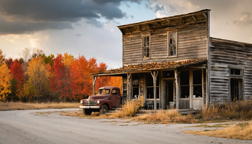 autumn photography overgrown ruins