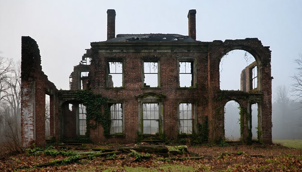 colonial mansion fire ruins