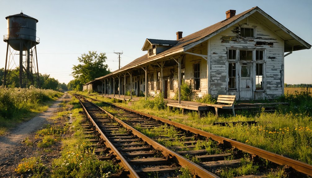 ghost town with historic furnace