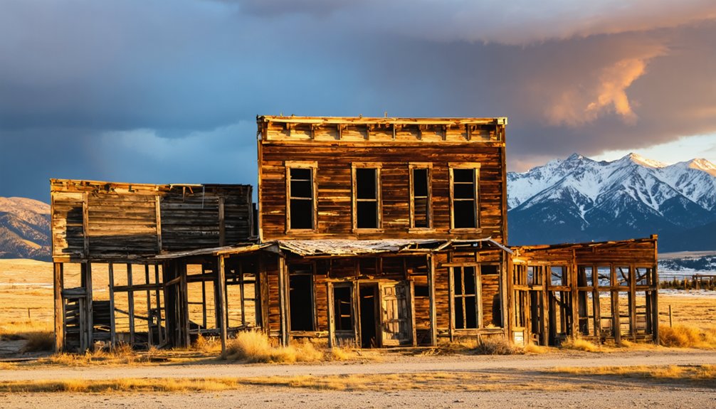 ghost town with historic structures