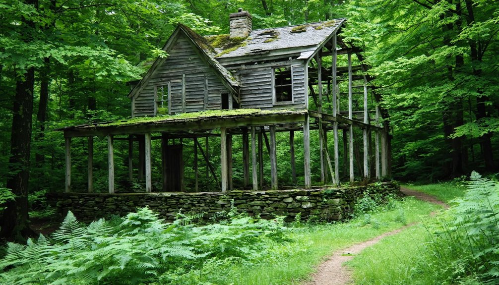 overgrown silent abandoned ruins