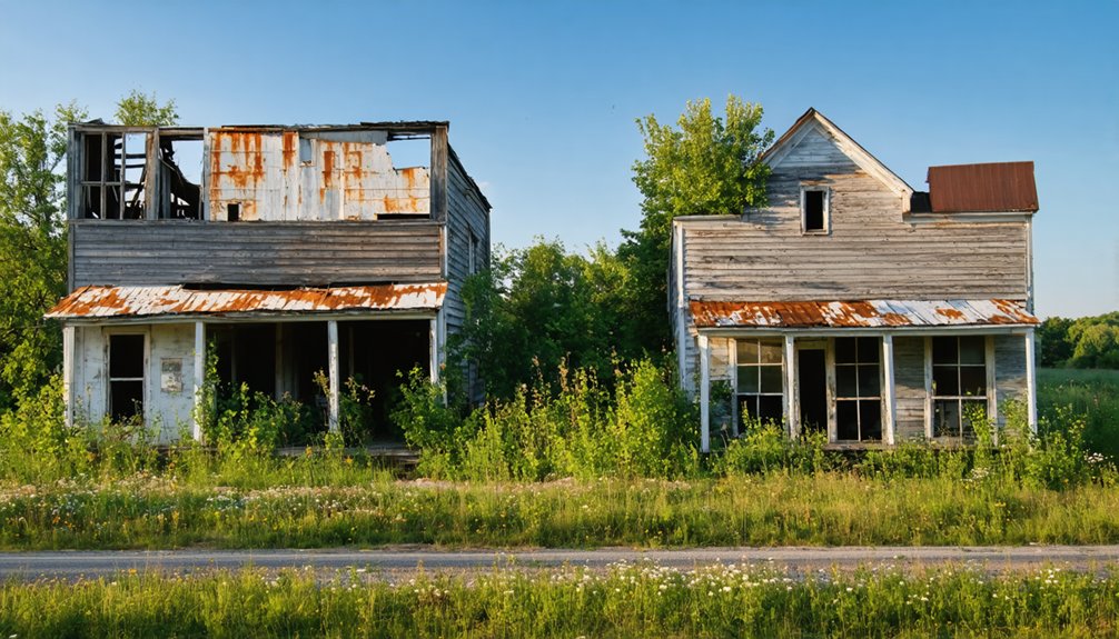 ruined store weathered gas station