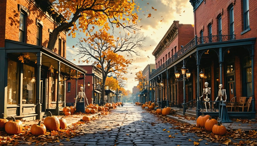 skeleton displays and festivities