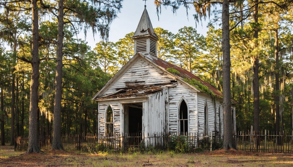 timber ruins and ghost towns