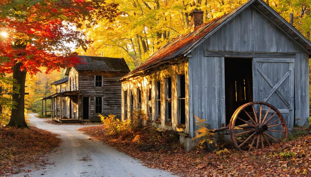 abandoned autumn woodland trails