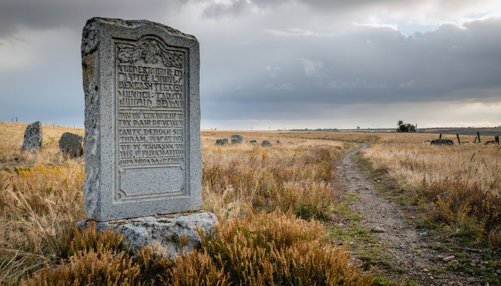 abandoned rural memorial markers of donnan