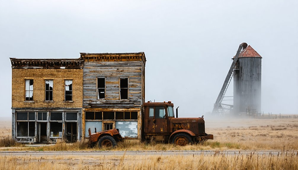 abandoned town with remnants